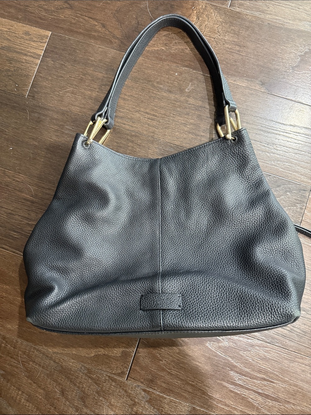 Vince Camuto "Shaes" Leather Hobo Shoulder Bag, black pebbled leather